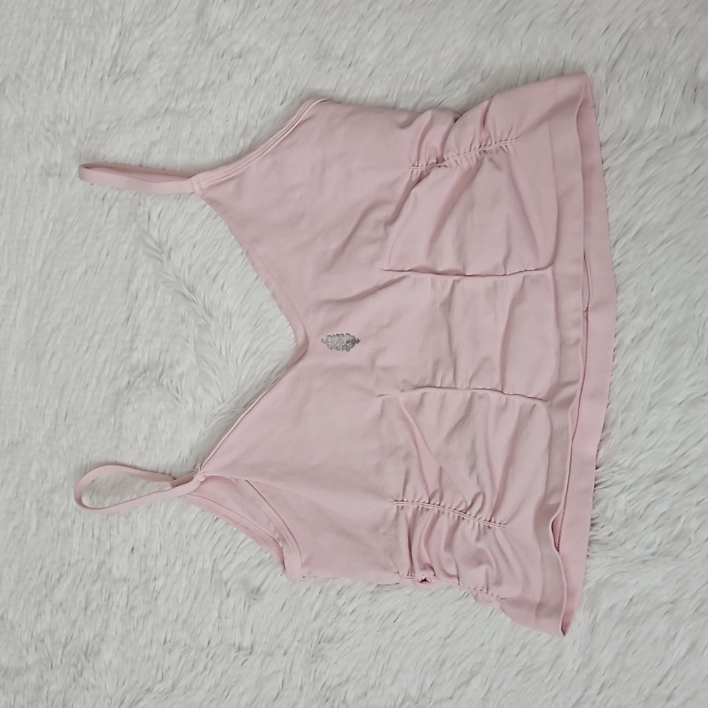 39. Free People Good Karma Ruched Crop Tank Light pink - Picture 3 of 12